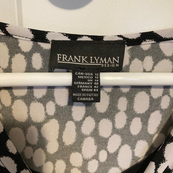 # 183 Women's Frank Lyman Black and White Sleeveless Dressy Top, Size 12 - Picture 3 of 6